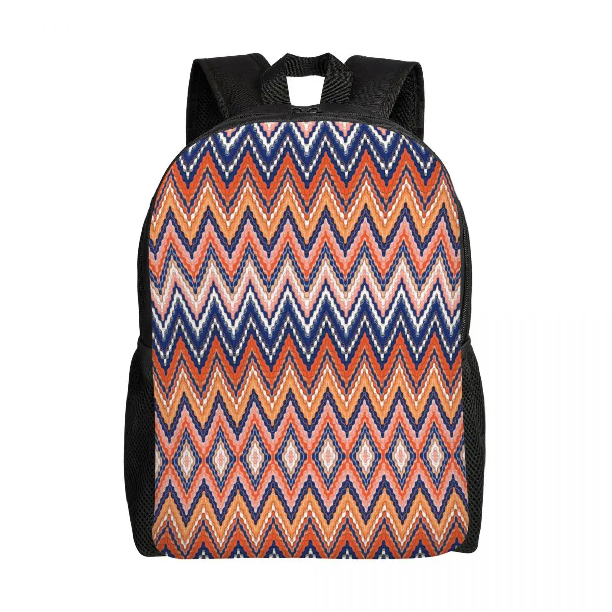 

Camouflage Zig Zag Abstract Backpack for Women Men Water Resistant School College Geometric Boho Zigzag Bag Printing Bookbag