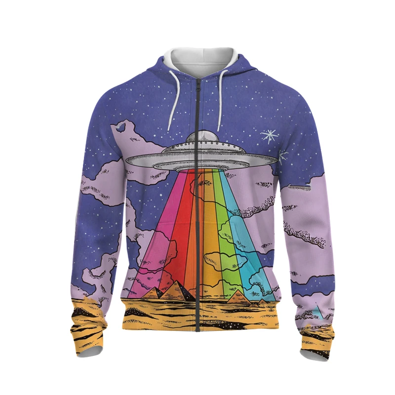 

Hot Selling 3D Digital Printing Color Rendering Zippered Pullover For Autumn 2023, Street Graffiti Art Casual Hoodie