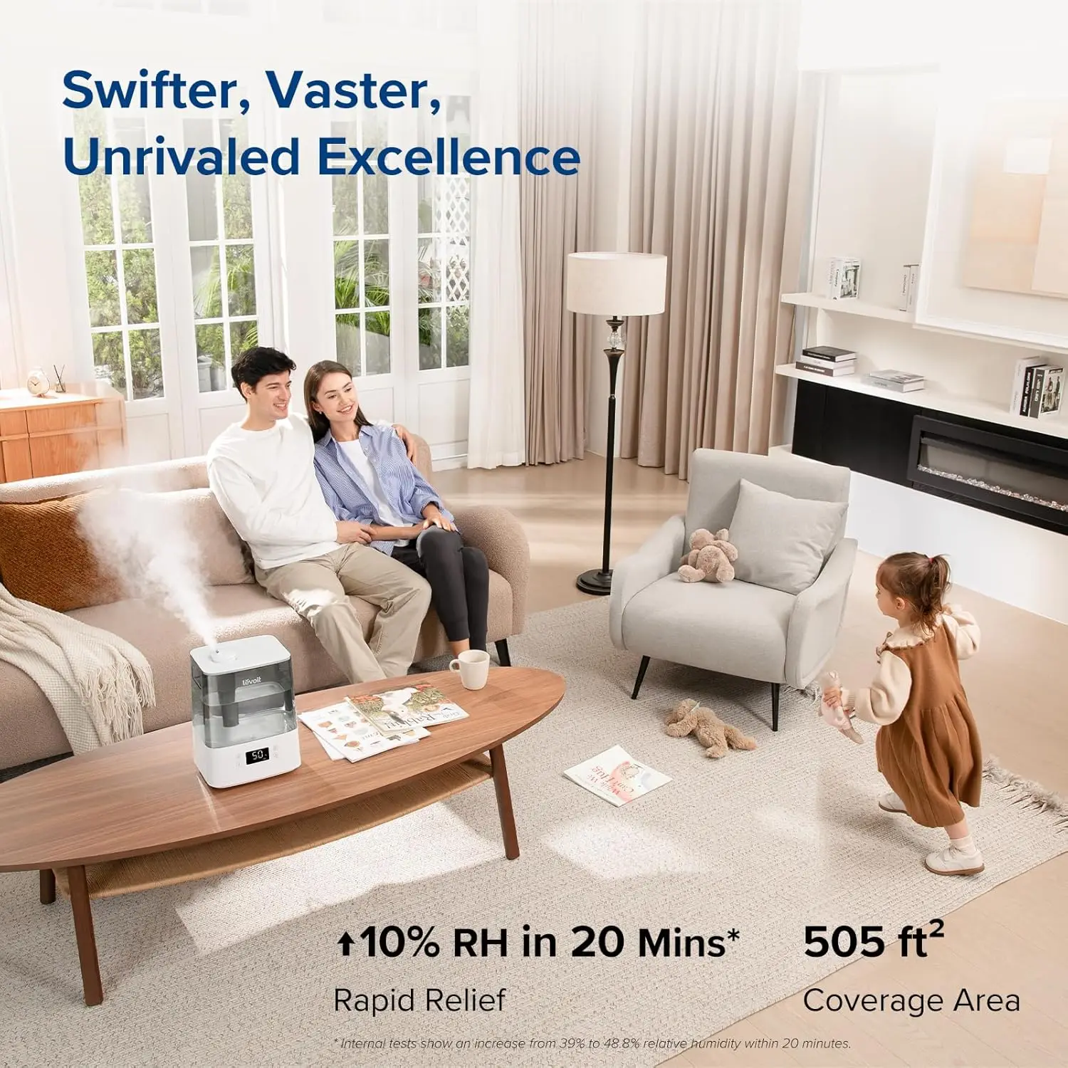 Smart Humidifiers for Bedroom Large Room Home,(6L) Cool Mist Top Fill Essential Oil Diffuser for Baby & Plants,Smart App 3