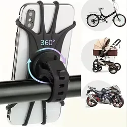 Universal Bike and Motorcycle Phone Holder Stand (Black)