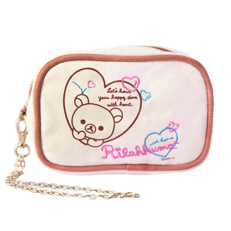

Миниатюрный клатч Rilakkuma, Холщовый милый кошелек для мелочи и ключей, Женский мультяшный держатель для мелочи из аниме, маленькая сумка для хранения