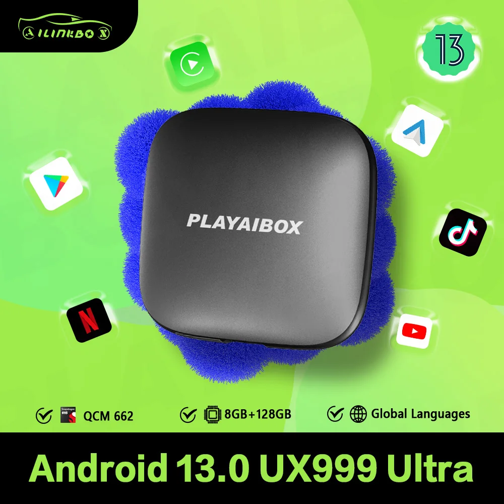 Carplay Tv Box 8GB+128GB Iptv Netflix Spotify Android Auto Wireless