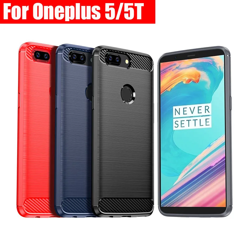 

Чехол для OnePlus 5 5T, мягкий чехол из ТПУ с матовым рисунком, черный, синий, красный