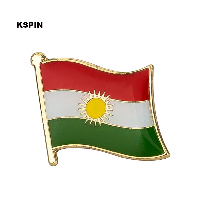 

KURDISTAN Metal Flag Lapel Pin Badges For Clothes In Patches Rozety Papierowe Icon Backpack KS-0238