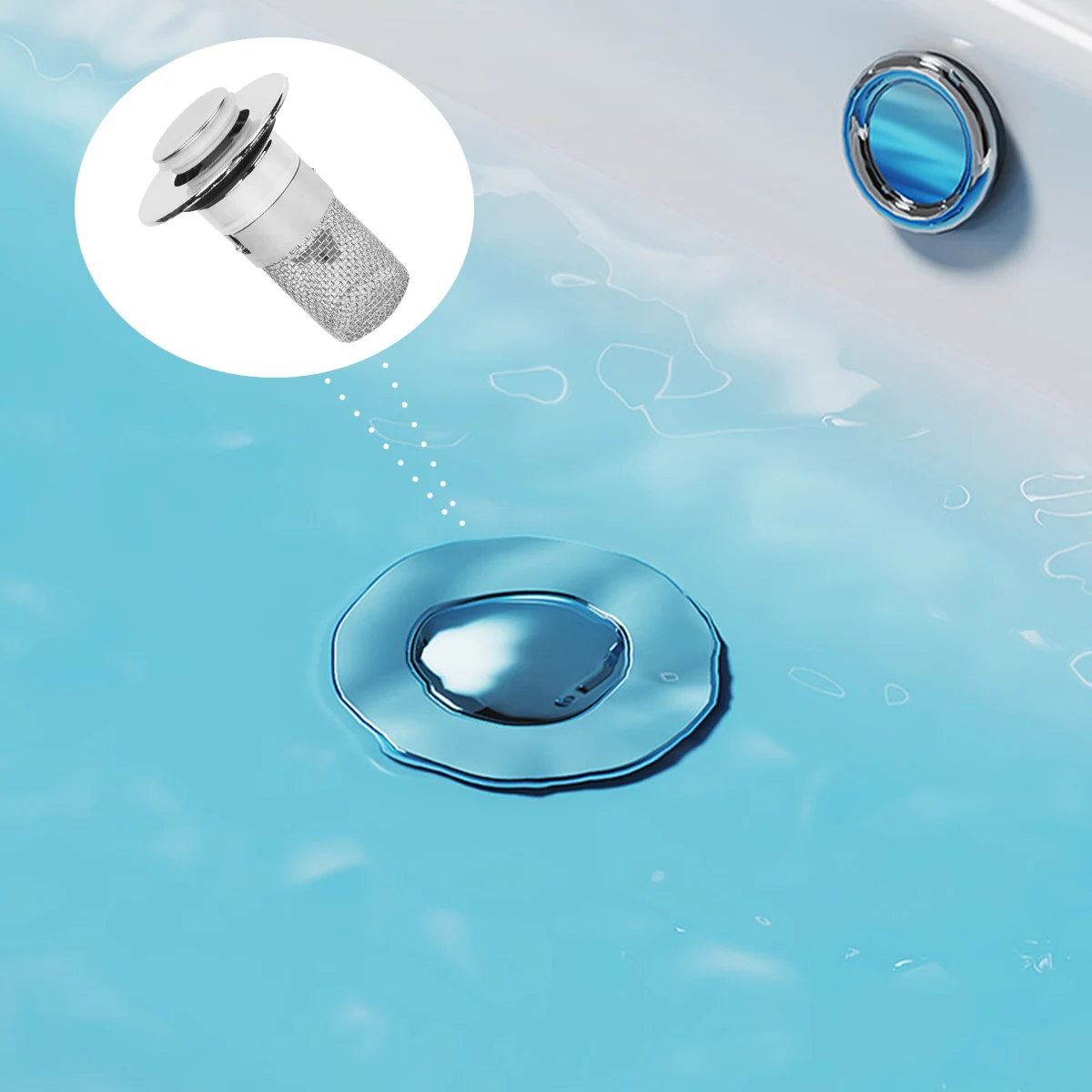 Drain Stopper for Bathroom Sink Hair Trap Universal ABS Anti-Clog Filter Catcher Silver