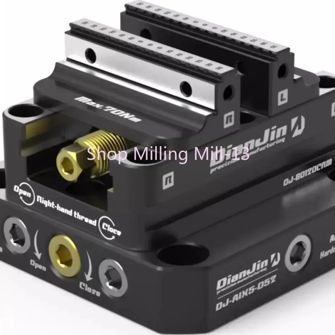 4-5 Axis Fixture Self-centering Vise Positive Paired Zero Point Quick Change Four Axis L-block Bridge Board DJ-6080H D52