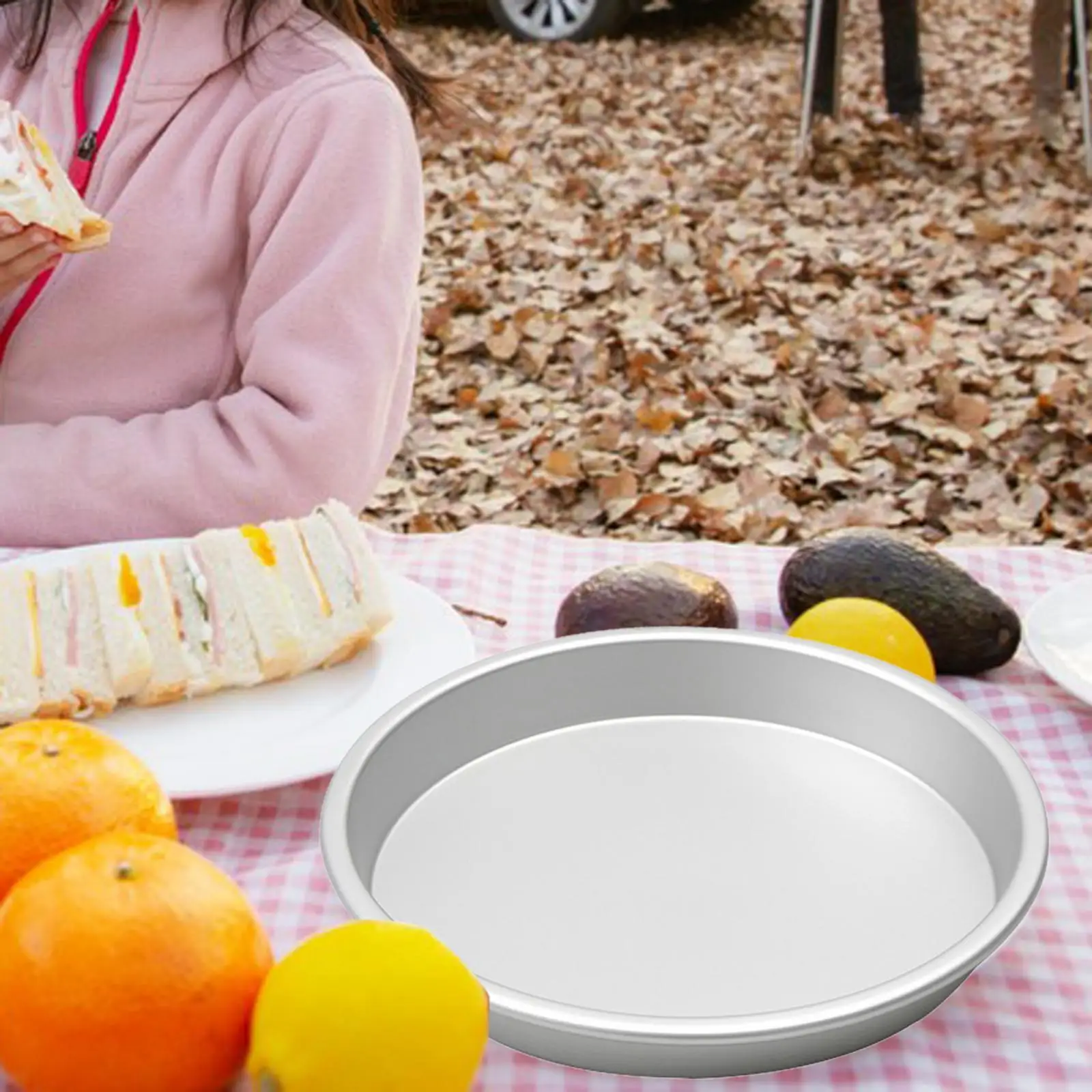 8 inches Aluminum Alloy Plate, Metal Dinner Dishes Serving Camping Plates for Picnic Outdoor Camping, Reusable 2