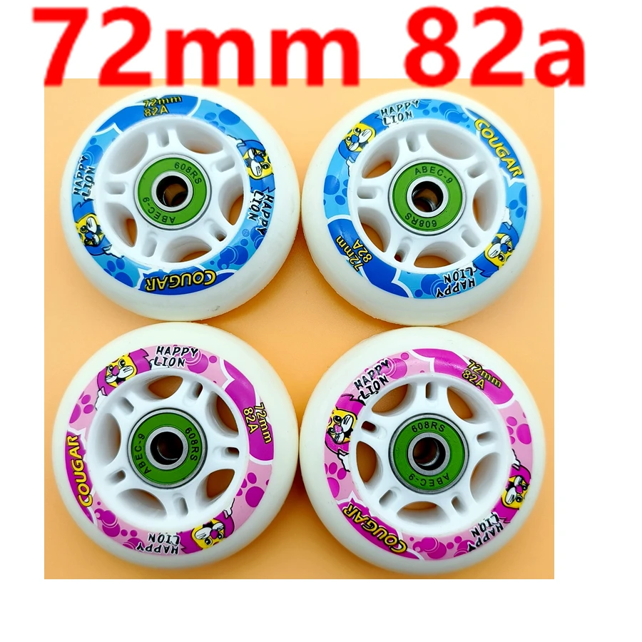 

Free shipping roller wheel children skate wheel 82A 72mm bearing abec-9
