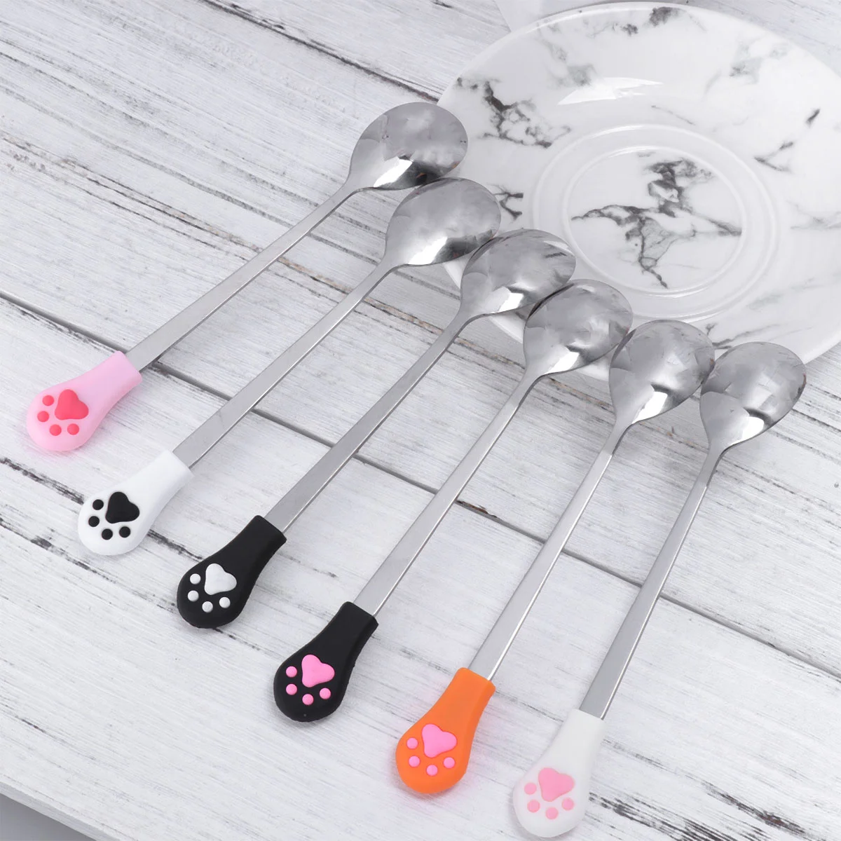 Doryh Cuchara Agitadora De Mango Largo Inoxidable, Cucharas De Té
