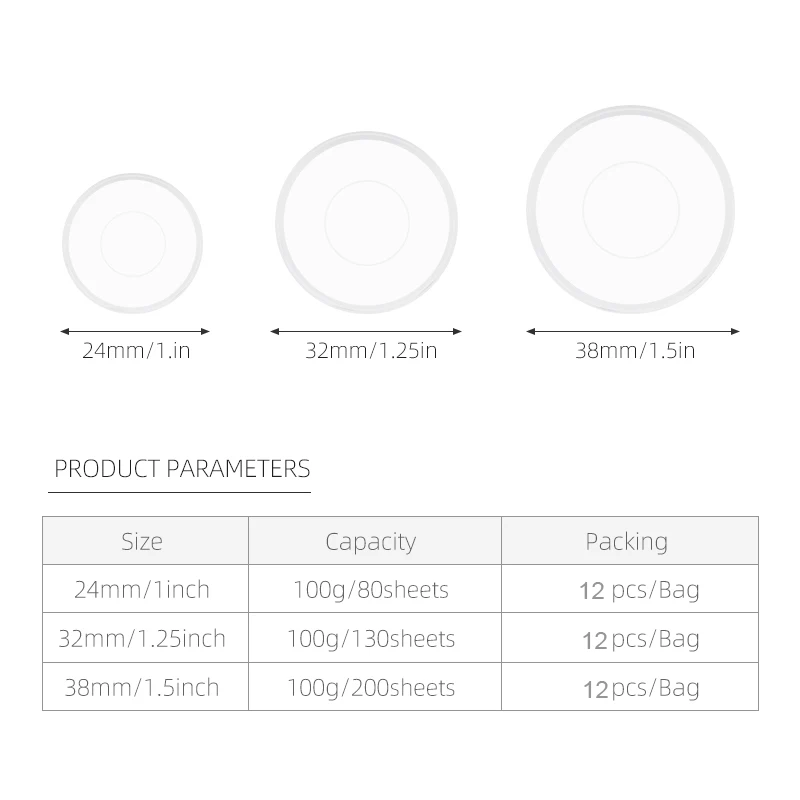 12pcs Plastic Disc Super Clear Binding Disc Loose Leaf Planner Bound Notebook Mushroom Hole Binder