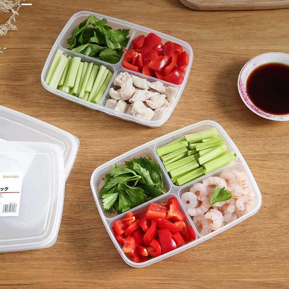 4 Grids Portable Food Storage Box Organizer