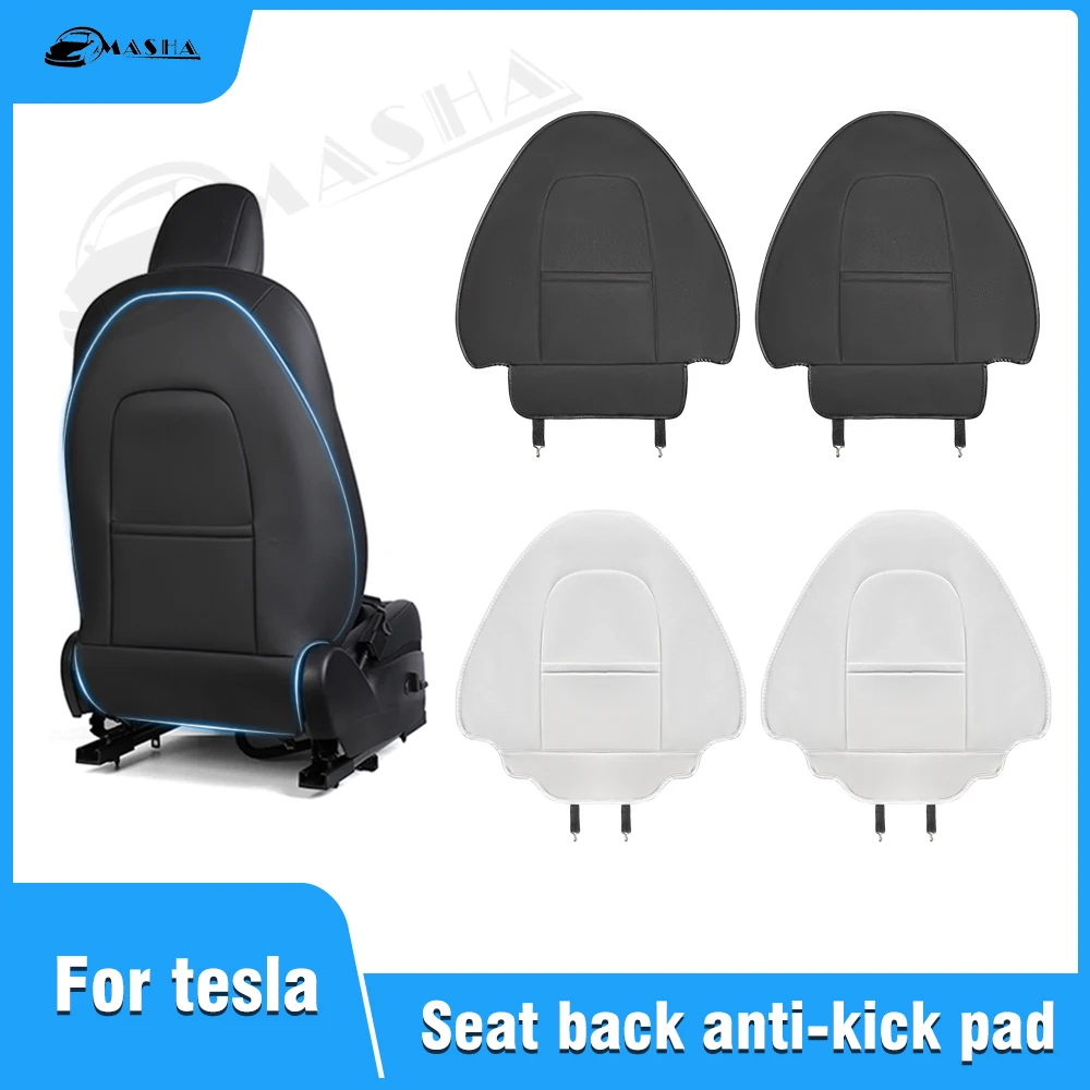 2pcs Leather Seat Back Protector For Tesla Model Y S For Kids