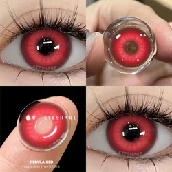 Vibrant Color Contact Lenses - Blue, Purple, Pink & Red Cosplay Collection (Yearly) (NEBULA - RED)