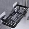 Punch-free Bathroom Shelf Shelves Wall Mounted Shampoo Storage Rack For Kitchen Holder Square Aluminum Bath Organizer Accessorie 3