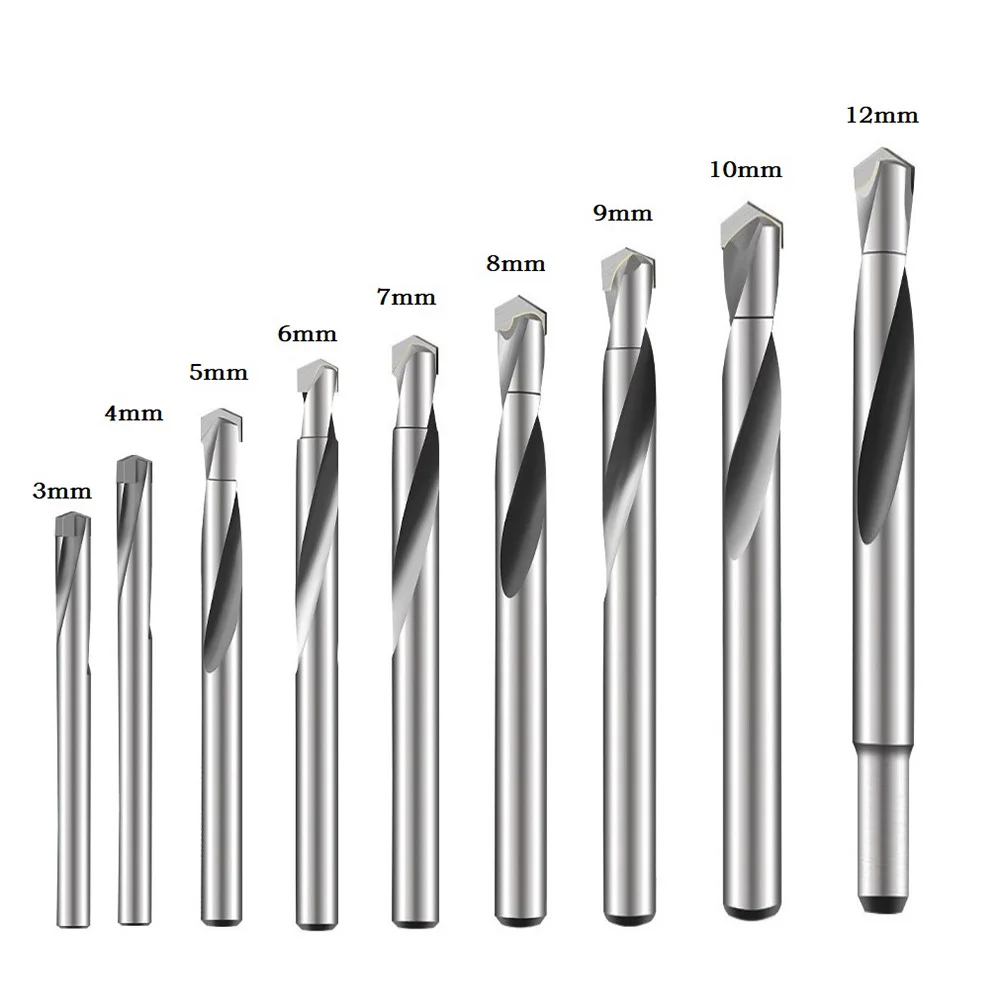 

2/5Pcs Tungsten Carbide Steel Hard Alloy Drill Stainless Steel Spring Steel 3-12mm For Aluminum Alloy, Cast Iron, Copper