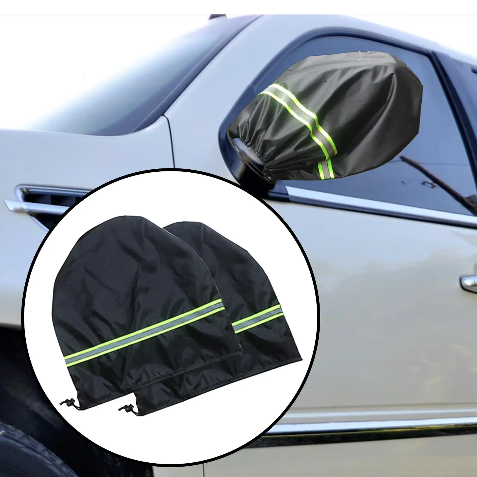 Automotive Car Side Mirror Protective Cover Snow and Rain Cover Size 30x31cm Multi Functional Accessories Drawstring Design