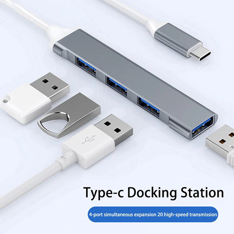 USB C 허브 3.0 C 타입 3.1, 4 포트 멀티 스플리터 어댑터, OTG 컴퓨터 액세서리