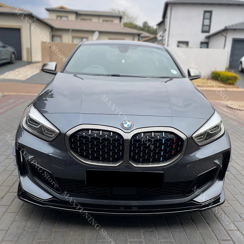 BMW 1 시리즈 F40 M-스포츠 118i 120d 128ti M135i 2020-2023용 프론트 범퍼 스플리터 디퓨저 립 사이드 윈드 나이프 스포일러 바디킷
