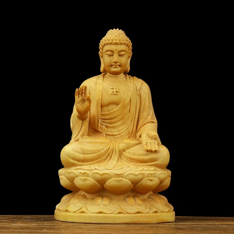 Buddha Sakyamuni Scultura In Legno Figurina Di Bosso Statua Di Buddha Piccola Scultura Di Buddha Artigianato Buda Estatua Gy54