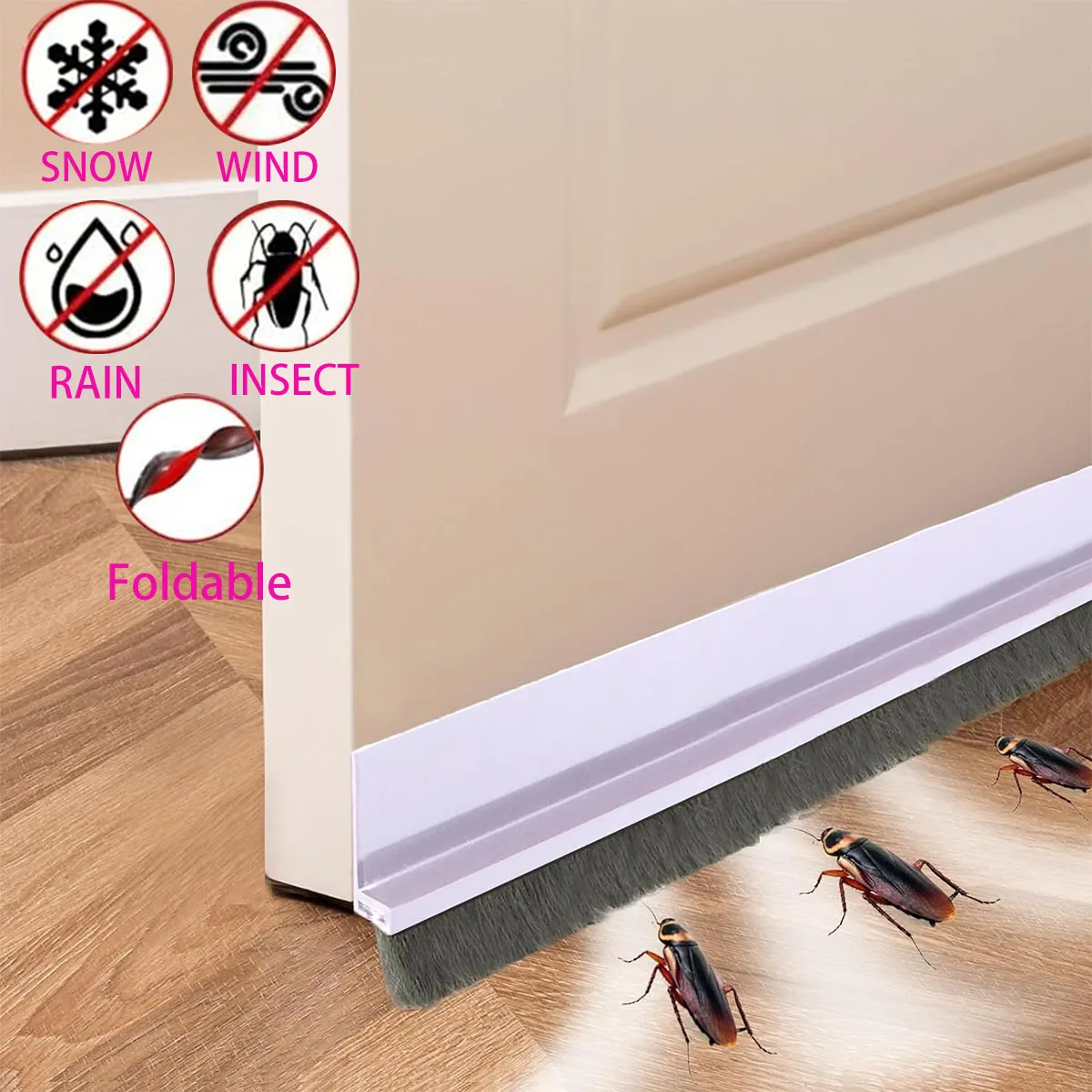 20/40cm/1M Door Draft Stopper,Weather Stripping Door Seal, Hard to deform under Sweep Doors door cover for Garage Window Blocker