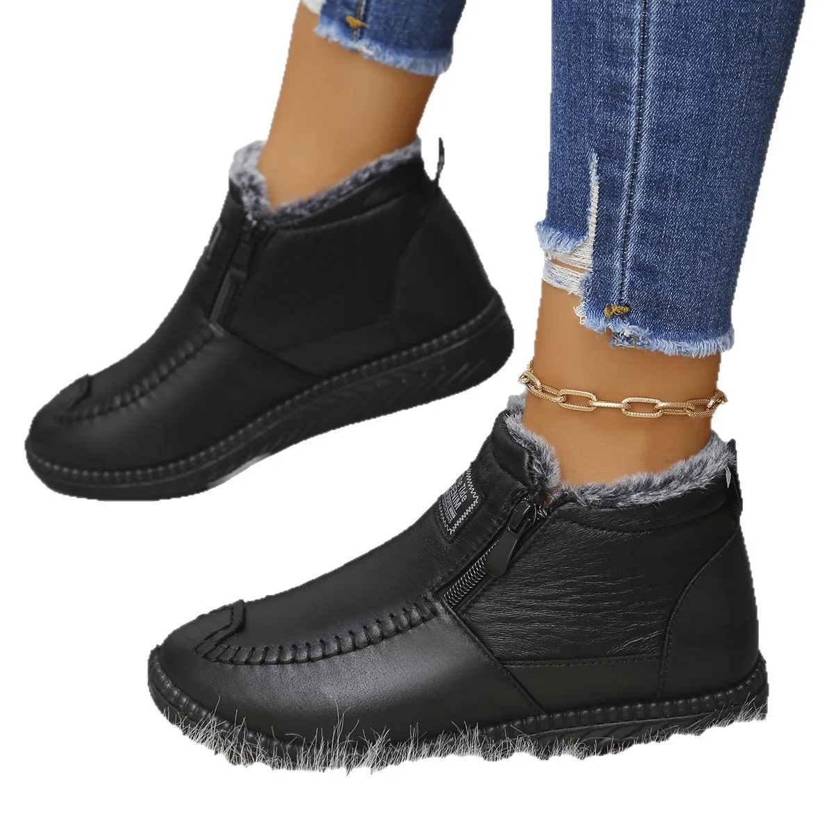 2025 New Winter Women's Boots Outdoor Warm Footwear Fashion Zippper Snow Boot Comfortable Casual Ladies Shoes Zapatos