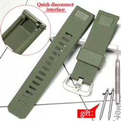 Enhanced Waterproof TPU Watchband with Quick Release for Watch Accessories, 23mm Strap (Military Green)