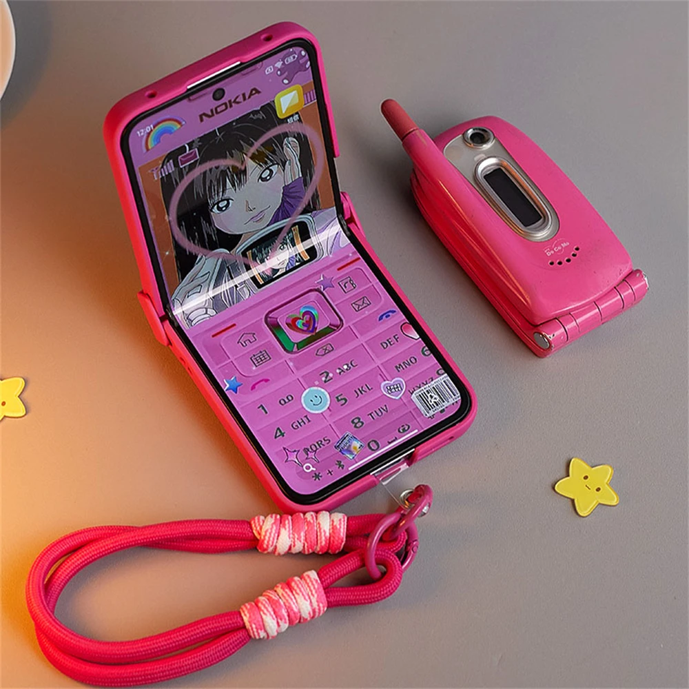 Kawaii Mobile Phone Case with Strap - Cute Girl Design