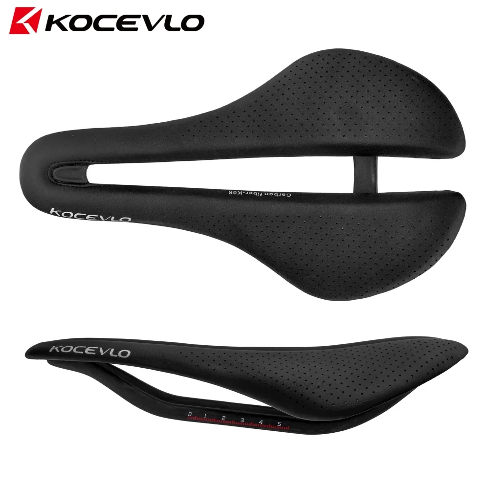 KOCEVLO K08 Fahrradsattel Ultraleicht 140g Carbon Rennsattel MTB Rennrad Sitzkissen Hohl Komfortabel 250*143mm – Detail 5