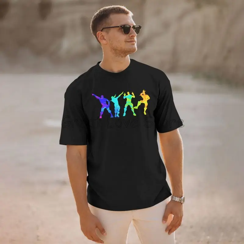 Victory Dance Graphic Cotton T-Shirt - Men's Casual Oversized Streetwear