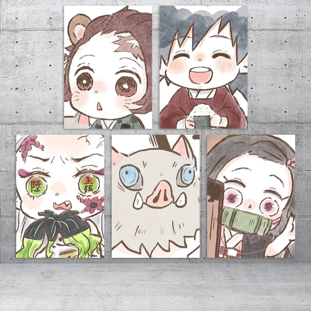 

Wall Artwork HD Demon Slayer Prints Home Decor Hashibira Inosuke Poster Pictures Kamado Nezuko Canvas Anime Painting Living Room