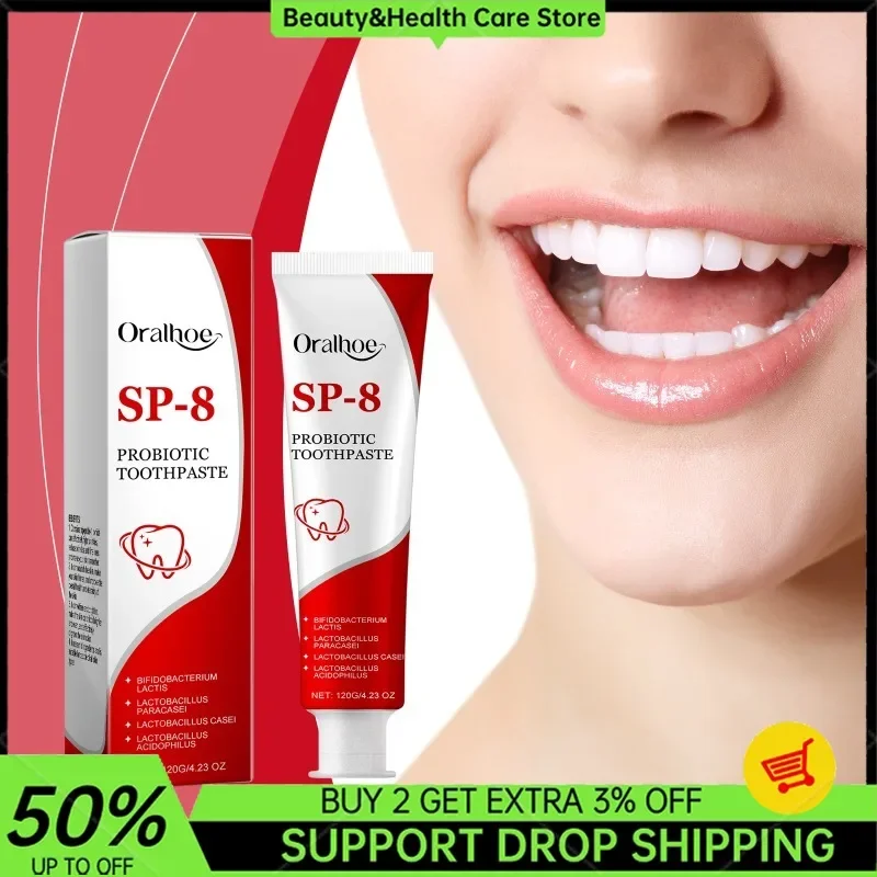 Probiotic Whitening Toothpaste Stain Removing Super Probiotic-8 Long Lasting Fresh Breath Enzyme Toothpaste Brightening Teeth