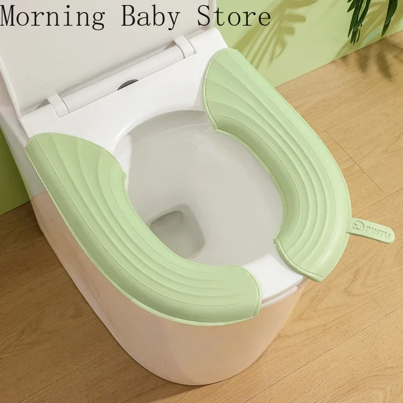 Four Seasons Waterproof EVA Adhesive Toilet Cover Cushion WC Toilet Sticky Seat Pad Bathroom Seat Lid Cover Household Universal