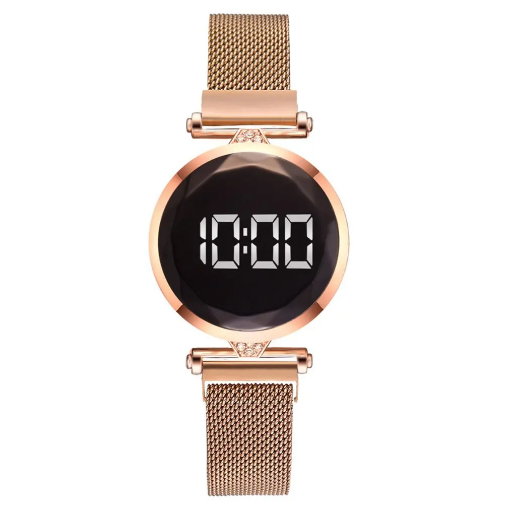 2023 neue Luxus LED Uhr Frauen Magnet armband Uhren Mode Roségold Digital  Kleid Uhr Quarz Armbanduhr Damen uhr - AliExpress