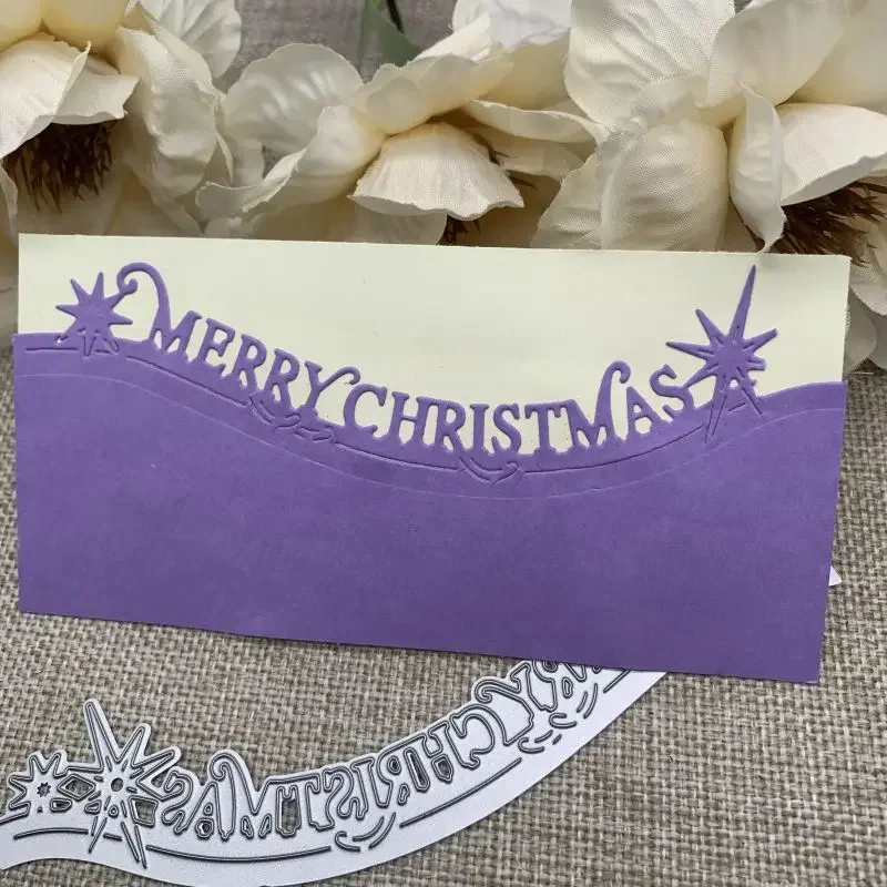 Weihnachten Brief Streifen Metall Stanzformen Schablonen für DIY Scrapbooking dekorative Handwerk Stanzschablone Form