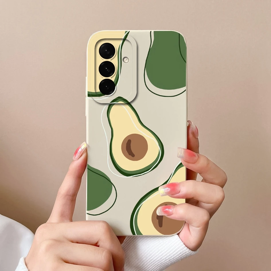 Elegant Floral Avocado Pattern Soft Liquid Silicone Protective Phone Case