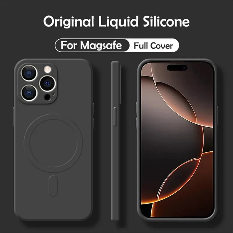 Magnetic Liquid Silicone Phone Case with Soft MagSafe Compatibility