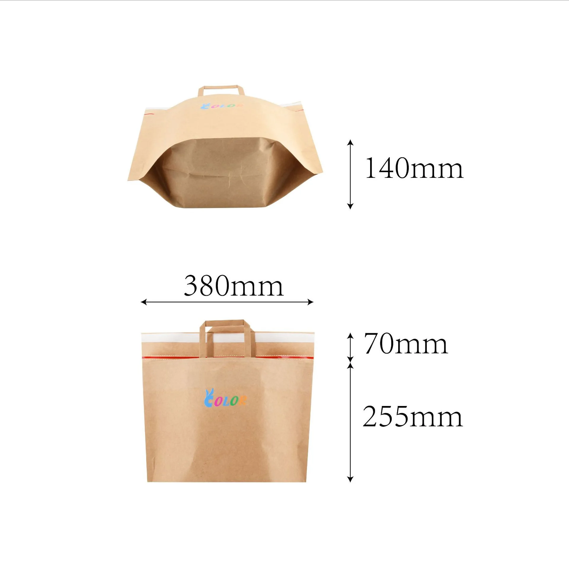 100 Stück Kraft-Tragetaschen mit Griff, individuelles Logo, DIY-Geschenktüte, selbstdichtende Taschen zum Mitnehmen, umweltfreundliche tragbare Kuriertaschen – Detail 8