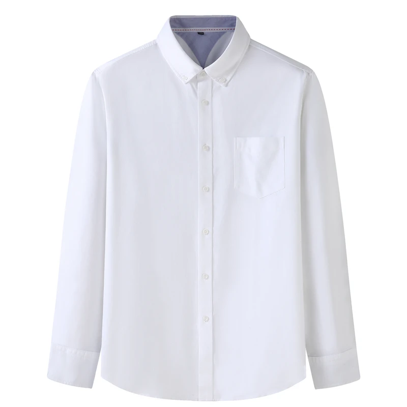 Männer Hemd Oxford Baumwolle Lose Hohe Qualität Oversize 6XL 7XL 8XL 10XL Plus Größe Langarm Mode Lässig Blau Lose kleid Hemd – Detail 16