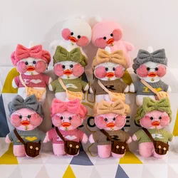 LaLafanfan peluche de pato con diadema para niños, muñeco de felpa de 30cm con dibujos animados Kawaii, almohada de Animal, regalo de cumpleaños