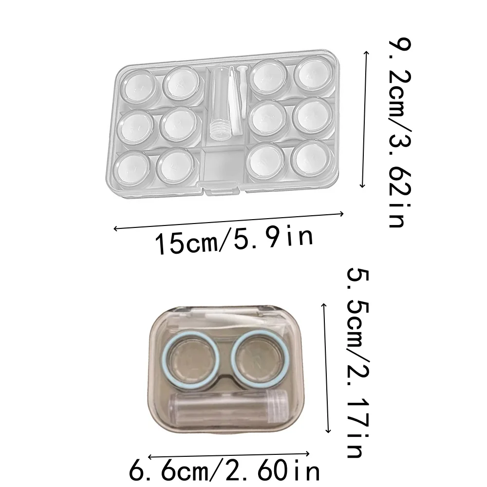 1pcs 콘택트 렌즈 케이스 핀셋 흡입 스틱 세트 또는 여행 휴가 콘택트 렌즈 주최자가있는 휴대용 플라스틱 보관 상자