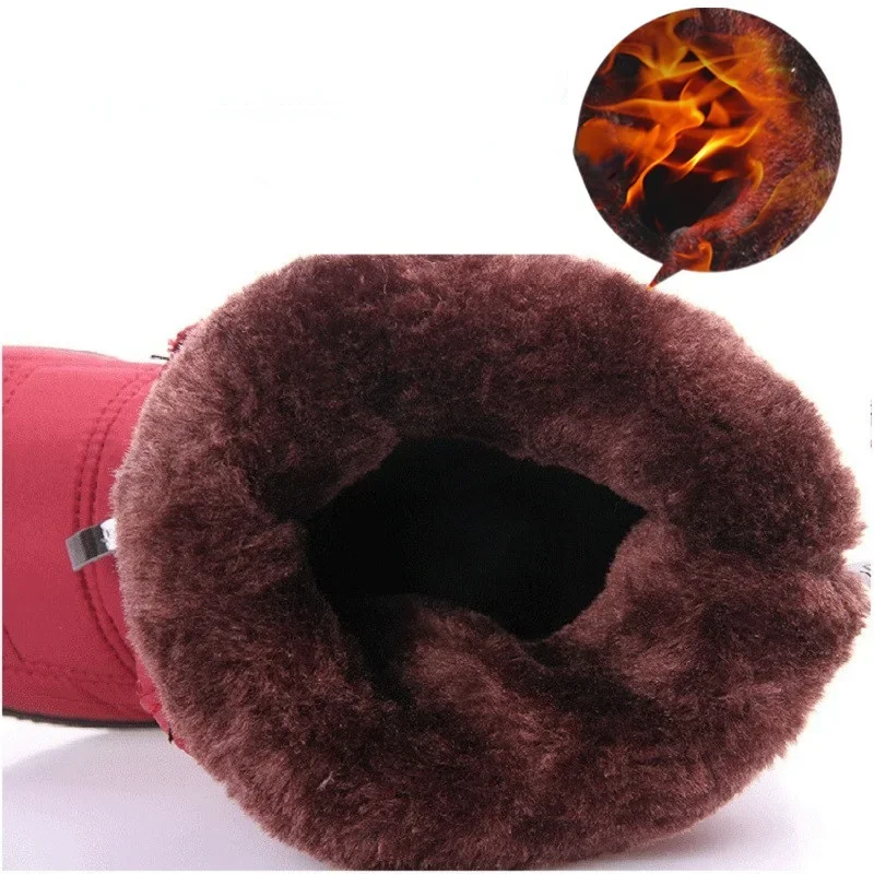 thumbnail image 3 of Botas de nieve impermeables para mujer, zapatos de algodón con borlas a la moda, suela suave, ultraligeras, cálidas, de felpa, calzado de invierno de talla grande para mujer, 3 of 4