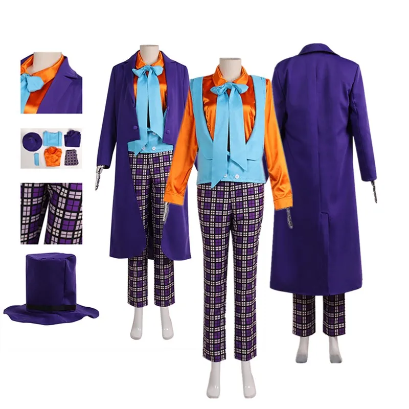 

Jack Cos Napier 1989 Cosplay Costume Adult Men Clown Uniform Vest Coat Pants Hat Outfits Halloween Carnival Party Suit