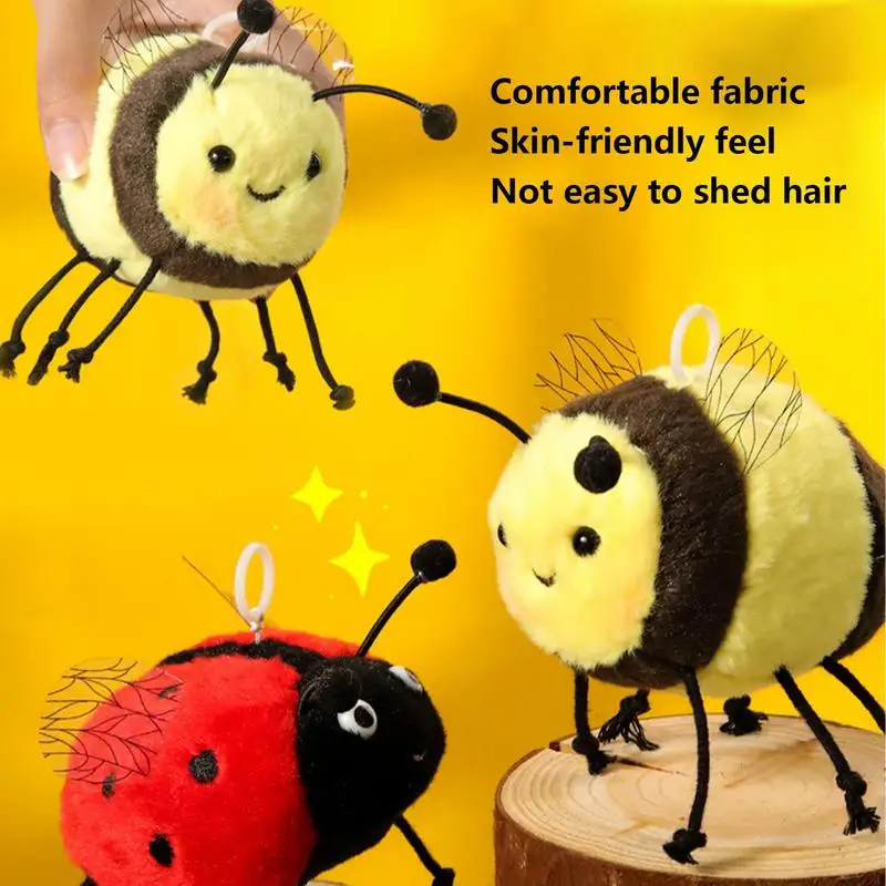 Ladybug Bee Plush Toy Realistic Soft Animal Stuffed Sounding Doll toys Cute Comfortable Cartoon plushies children Birthday Gifts