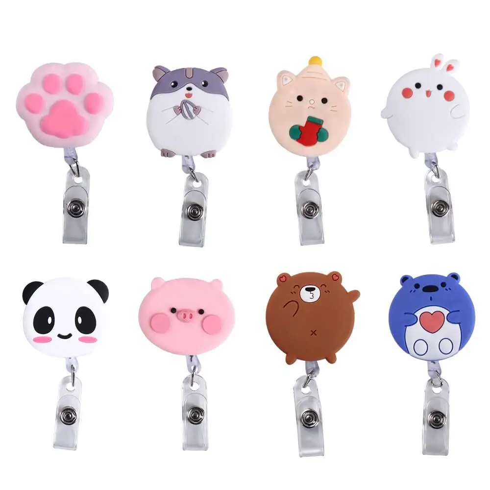 Aazon.co : 4Pcs Pink Cat Paw Retractable Badge Reel, Nae Card Holder - View #6