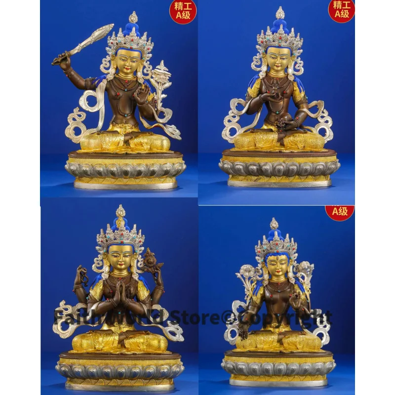 

Tibet Nepal High grade good COPPER Buddha statue white Tara Bodhisattva Manjusri GUAN YIN Vajrasattva buddha safety statue