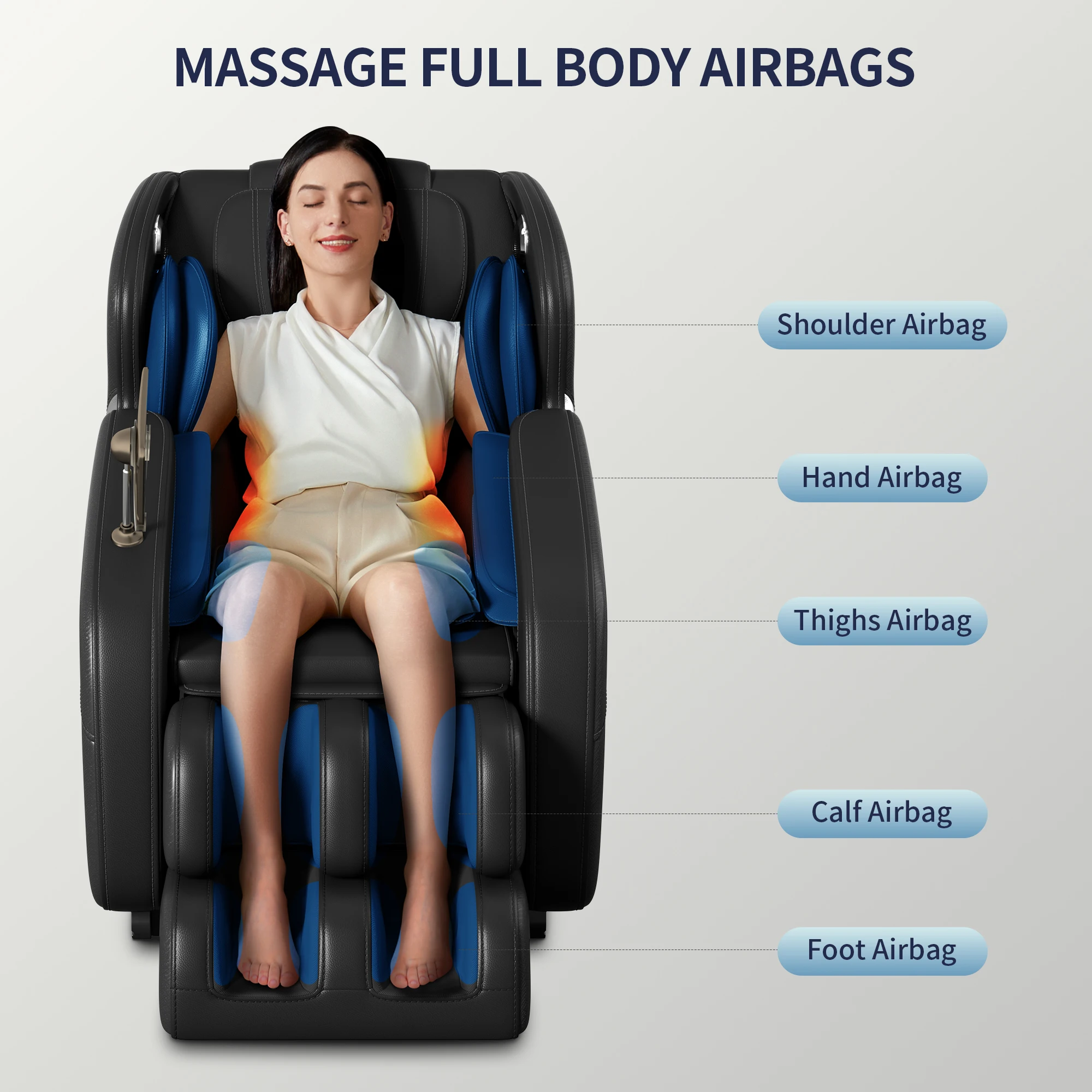 1 Year Warranty USA Local Delivery  4D Airbag Zero Gravity full body Massage Chair Home 3D Foot Roller Shiatsu Office Chair 6
