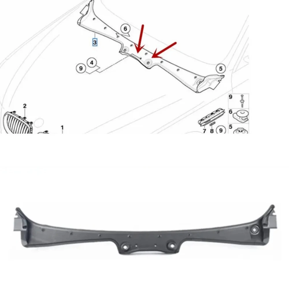 Front bumper wiper water collection plate For BMW 5 Series E60 2003-2010 51717027083