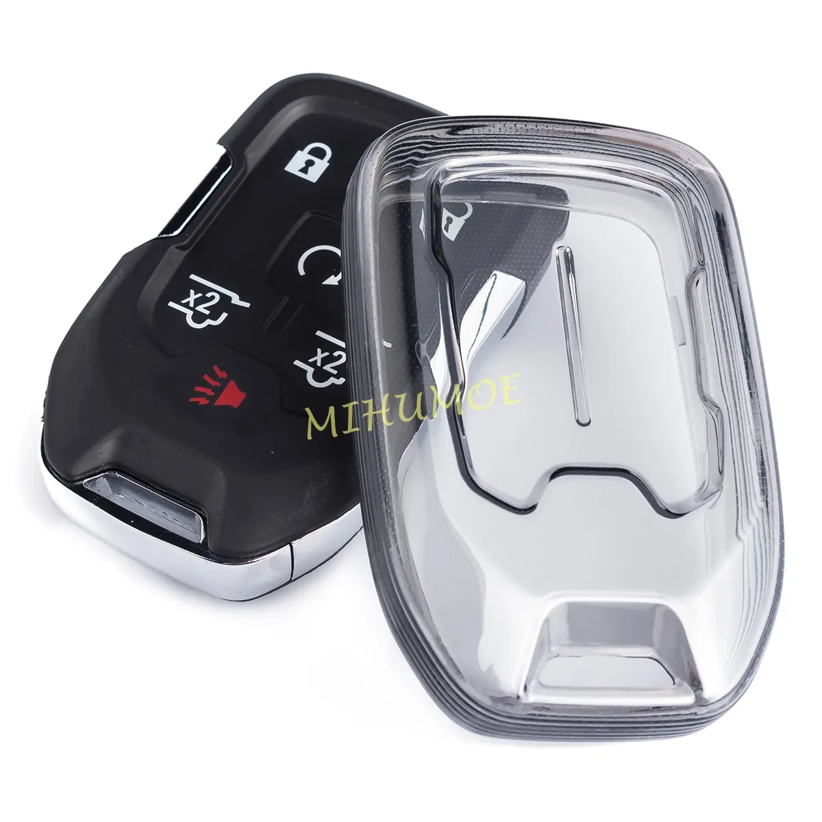 Sleek Black Transparent Key Fob Cover Holder with Premium Design - Automotive Accessories