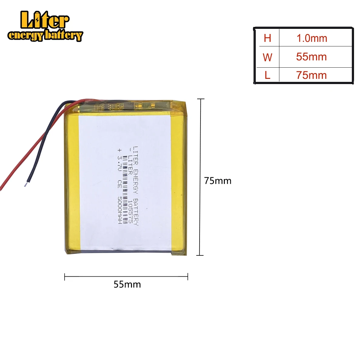 SD 10pcs/lot 105575 3.7 V lithium polymer battery 5000 mah DIY mobile emergency power