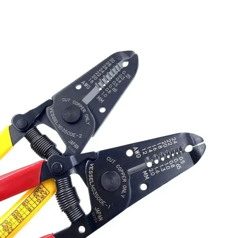 VESSEL Muti-Purpose Wire Stripper with Manual Thread Cutter for Solid Wire Stranded Sire Japan Hand Tools No.3500E Series Electr 2